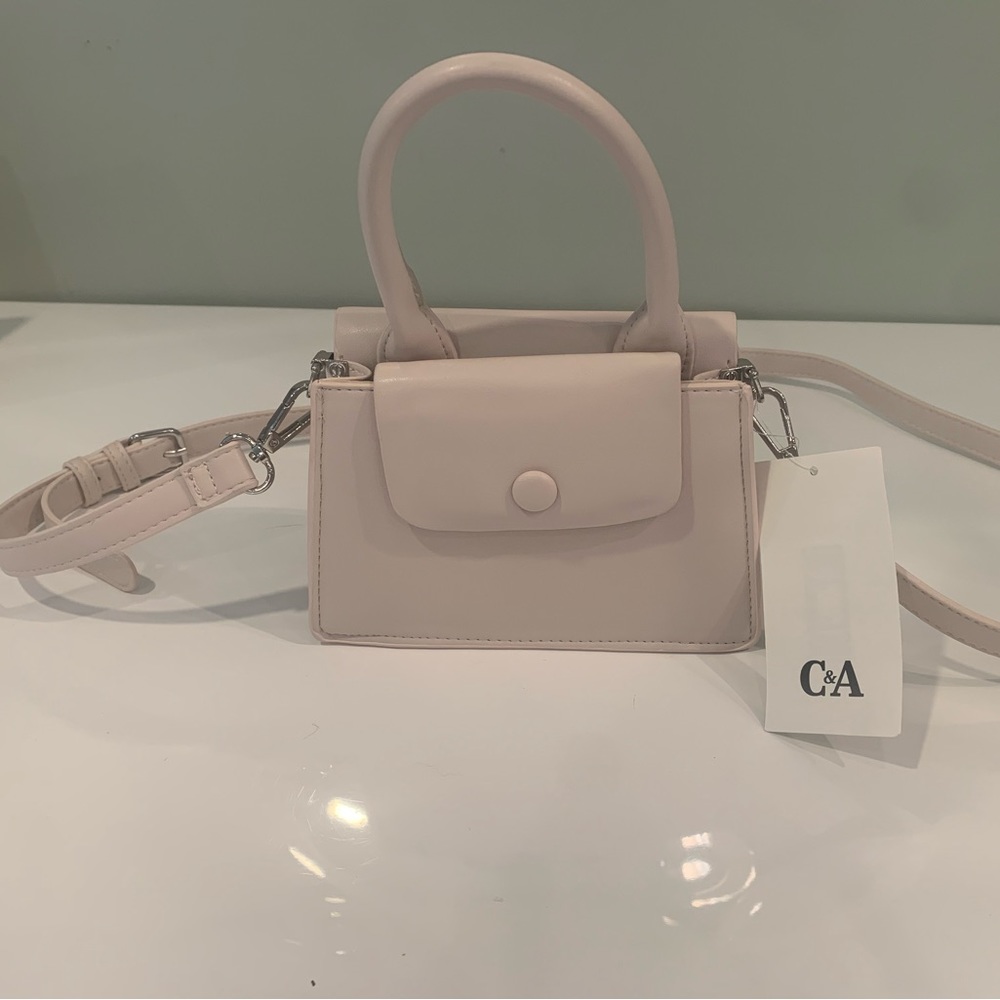 C&A Neutral beige mini purse with straps European brand